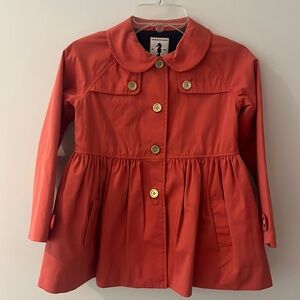 Adorable tangerine, Janie & Jack light fall coat, size 6